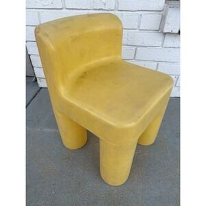 VTG Little Tikes Chunky Yellow Chair Made USA Child Size Plastic Sturdy Toddler